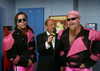 The Hart Foundation, Bret Hart, left, and Jim “The Anvil” Neidhart, right, are interviewed by Gene Okerlund.