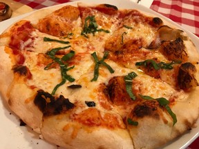 Margherita pizza at Cochrane's The Boot eatery.