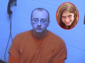 In this image made from a pool video by KSTP-TV, Jake Thomas Patterson, 21, who is accused of abducting 13-year-old Jayme Closs and holding her captive for three months, makes his initial court appearance Monday, Jan 14, 2019, via video feed from the Barron County jail during his bond hearing in Barron, Wis. Judge James Babler set his bail at $5 million. (KSTP-TV via AP, Pool)