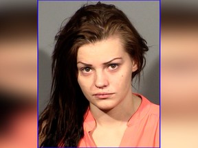 This undated undated Clark County Detention Center booking photo shows Krystal Whipple, 21, of Las Vegas.