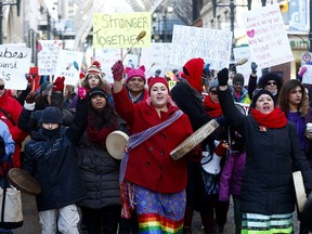 Hundreds came out for the Third Annual Women's March in downtown Calgary on Saturday January 19, 2019. Darren Makowichuk/Postmedia