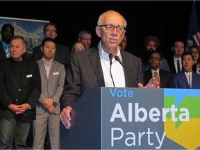 Alberta Party Leader Stephen Mandel at a party event on Oct. 20, 2018.