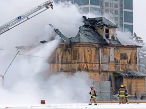 The Enoch Sales historic home burns in Victoria Park on Feb. 2, 2019.