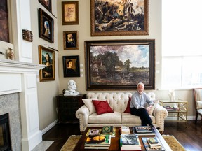 Cosimo Geracitano is surrounded by his replica paintings of masterpieces at his home in Coquitlam, B.C.