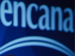 Doug Suttles, president and CEO of Encana, addresses the company's annual meeting in Calgary, Tuesday, May 13, 2014. THE CANADIAN PRESS/Jeff McIntosh

1113-biz-xFPencana