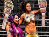 Newly crowned Women’s Tag Team Champions Sasha Banks and Bayley. (WWE Photo)