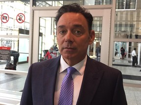 Former Calgary police officer Tony Braile is photographed outside the Calgary courthouse on Feb. 11, 2019. Photo by Kevin Martin.