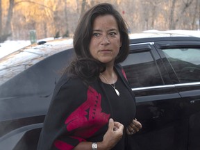 Jody Wilson-Raybould arrives at Rideau Hall in Ottawa on Jan. 14, 2019, where she is sworn in as veterans affairs minister.