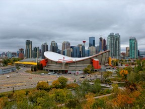 City skyline and Saddledome in Calgary, on Wednesday September 12, 2018. Leah Hennel/Postmedia