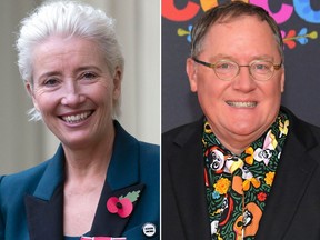 Emma Thompson and John Lasseter. (Getty Images file photo)
