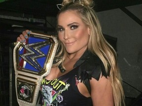 Nattie Neidhart after winning the Smackdown Women's Championship at Summerslam 2017. (Submitted Photo)