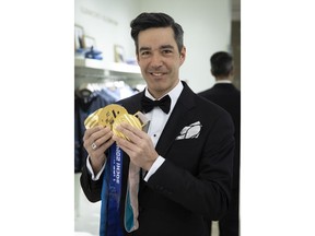 Canadian cross-country skier and biathlete, Brian McKeever, who became Canada's most decorated Winter Paralympian, gets fitted for a suit at Harry Rosen in Calgary. McKeever will be wearing an Armani suit from Harry Rosen for the upcoming Laureus World Sports Awards in Monaco. Photo by Todd Korol/Special to Postmedia.