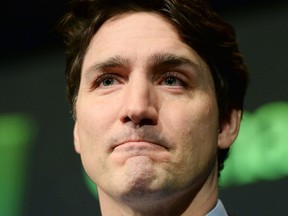 Prime Minister Justin Trudeau speaks to the media at the Canadian Space Agency headquarters Thursday, Feb. 28, 2019 in St. Hubert, Que.