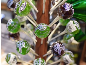 BaKed Lollipops with 90 mg each of THC, the chemical component in cannabis responsible for making users high, are for sale at the Higher Path medical marijuana dispensary in the San Fernando Valley area of L.A. That's a fair amount more THC than what will be permitted in Canadian products ... at least at first.