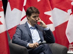 Prime Minister Justin Trudeau participates in an armchair discussion at a meeting in Ottawa of the Ontario English Catholic Teachers Association on March 9, 2019. (THE CANADIAN PRESS)