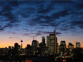 Downtown Calgary was photographed at sunset on Monday December 3, 2018. Gavin Young/Postmedia