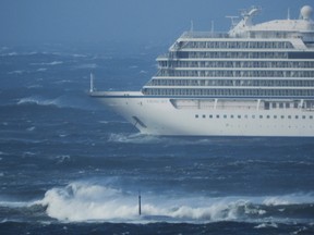 The cruise ship Viking Sky is near the west coast of Norway.