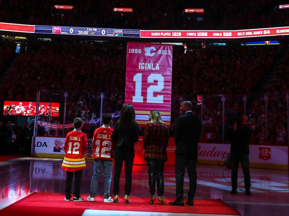 Jarome iginla hot sale jersey retirement