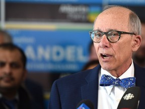 Alberta Party Leader Stephen Mandel kicks off his election campaign at his headquarters in west Edmonton on Tuesday, March 19, 2019.