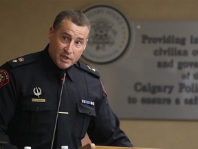 Calgary Police Service Superintendent Mike Worden gives a presentation on the service's human resources department to the Calgary Police Commission on Tuesday November 27, 2018. Gavin Young/Postmedia