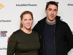 Amy Schumer and Chris Fischer attend the "Colin Quinn: Red State Blue State" Opening Night at the Minetta Lane Theatre on Jan. 22, 2019 in New York City. (Nicholas Hunt/Getty Images)
