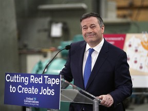 Alberta UCP Leader Jason Kenney at Universe Machine Co. in Edmonton on Wednesday March 6, 2019, where he announced how his party will cut red tape to help create jobs in Alberta if elected in the upcoming provincial election. (PHOTO BY LARRY WONG/POSTMEDIA)