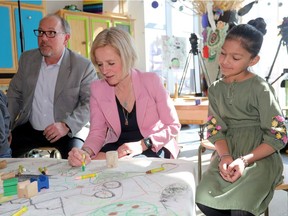 NDP Leader Rachel Notley announced a plan to allow more parents to join the workforce by capping child care at $25 a day and adding 13,000 more spaces across Alberta at Telus SPARK Calgary in Calgary on Monday, March 25, 2019. Darren Makowichuk/Postmedia