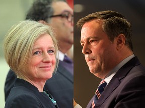 NDP Leader Rachel Notley and UCP Leader Jason Kenney.
