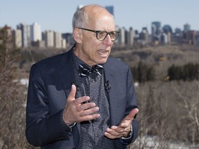 Alberta Party Leader Stephen Mandel announces how the Alberta Party would cancel the NDP carbon tax during a press conference, in Edmonton Saturday March 30, 2019.