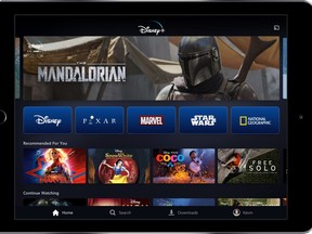 This image provided by Disney shows a product image of Disney Plus on a tablet. (Disney via AP)