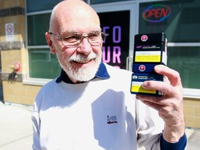 Tom Murphy came from Bragg Creek , AB to shop at Sage Hill 420 Premium Market  Thursday, April 25, 2019. Dean Pilling/Postmedia