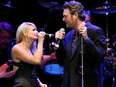 Miranda Lambert and Blake Shelton perform during Playin' Possum! The Final No Show Tribute To George Jones - Show at Bridgestone Arena on November 22, 2013 in Nashville, Tennessee.