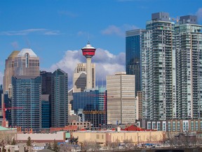 The Calgary skyline was photographed on April 1, 2019. City Council is debating shifting some business taxes to property taxes. Gavin Young/Postmedia