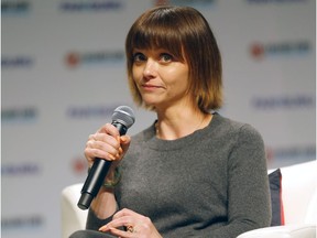 Actress, Christina Ricci speaks to fans during the Calgary Comic and Entertainment Expo at Stamede Park on Saturday, April 27, 2019. Darren Makowichuk/Postmedia