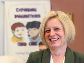 Rachel Notley makes a campaign stop at Expanding Imaginations Child Care in Calgary on Wednesday, April 10, 2019. Jim Wells/Postmedia