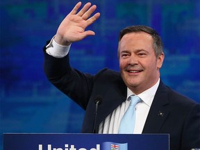 Jason Kenney greets supporters at the United Conservative Party 2019 election night headquarters in Calgary, AB onTuesday, April 16, 2019. Jim Wells/Postmedia