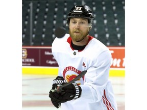 Calgary Flames forward Sam Bennett during practice at the Scotiabank Saddledome in Calgary on Tuesday, March 26, 2019. Darren Makowichuk/Postmedia