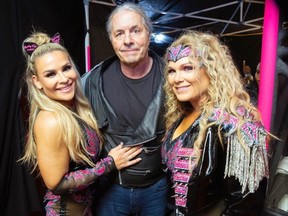 Backstage at WrestleMania 35 with Natayla Neidhart, Bret "Hitman" Hart and Beth Phoenix. (Supplied Photo)