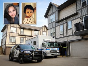 Calgary police search a condo in Cranston in relation to the disappearance of 22-month-old Aliyah Sanderson and her 25-year-old mother Jasmine Lovett.