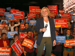 NDP Leader Rachel Notley held a rally to support NDP candidate Janet Eremenko and greet supporters at cSPACE in Calgary on Monday, April 8, 2019.