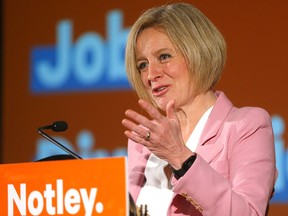 NDP Leader Rachel Notley campaigns at The Grand in Calgary on Tuesday, April 2, 2019.