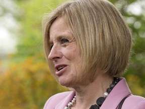 Leader of the Official Opposition Rachel Notley speaks to the media following after attending a meeting with Alberta Premier Jason Kenney and Alberta Senators at Government House, in Edmonton Thursday May 23, 2019. Photo by David Bloom