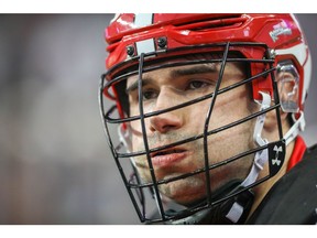 Calgary Roughnecks Mitch Wilde during a game against the New England Blackwolves during NLL lacrosse at the Scotiabank Saddledome in Calgary on Saturday, January 12, 2019. Al Charest/Postmedia