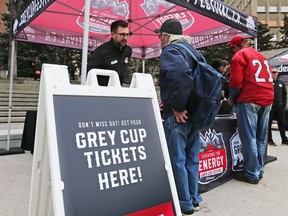 Fans had a chance to buy Grey Cup tickets before Ticketmaster offered them at the 2019 Grey Cup Kickoff Breakfast in Olympic Plaza on Tuesday May 7, 2019.