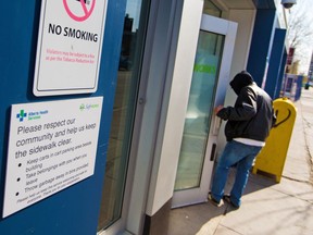 A man enters the Sheldon Chumir Health Centre on Thursday, May 9, 2019.