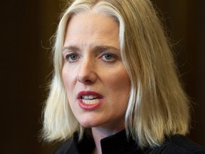 Environment and Climate Change Minister Catherine McKenna speaks in the Foyer of the House of Commons in Ottawa, Friday, May 3, 2019.