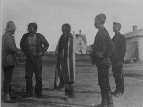 Chief Poundmaker, centre, is shown in a file photo from the 1884-1888 Northwest Rebellion.