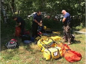 A search for two children missing on Burke Mountain has resumed on Monday morning. Coquitlam Search and Rescue crews are pictured in this file image from 2018.