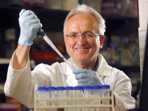 University of Calgary professor of immunology and infectious diseases Dr. Pere Santamaria poses for a photo in the microbiology department at Foothills Campus. His company Parvus Therapeutics has signed a $1 billion deal with Genentech to develop Navacim Therapeutics for treatment of autoimmune diseases in Calgary on Thursday, May 16, 2019. Darren Makowichuk/Postmedia