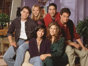 Clockwise from left: Matt Le Blanc as Joey, Lisa Kudrow as Pheobe, David Schwimmer as Ross, Matthew Perry as Chandler, Jennifer Aniston as Rachel, Courtney Cox as Monica in Season 1 of NBC's "Friends." (Warner Bros. Television Production Inc. photo)